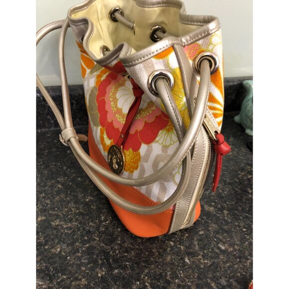 Spartina 449 Daufuskie Island Floral Shoulder Bag Leather Linen and Wallet - Picture 3 of 14